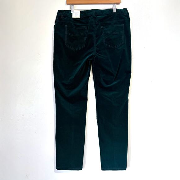 CHICO'S NWT Velveteen 5 Pocket Jeweled Button Pants in Dark Green Size 2.5/L/14 - Picture 3 of 14
